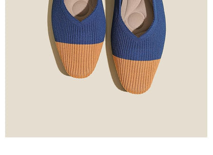 Color Block Fabric Flats SpreePicky