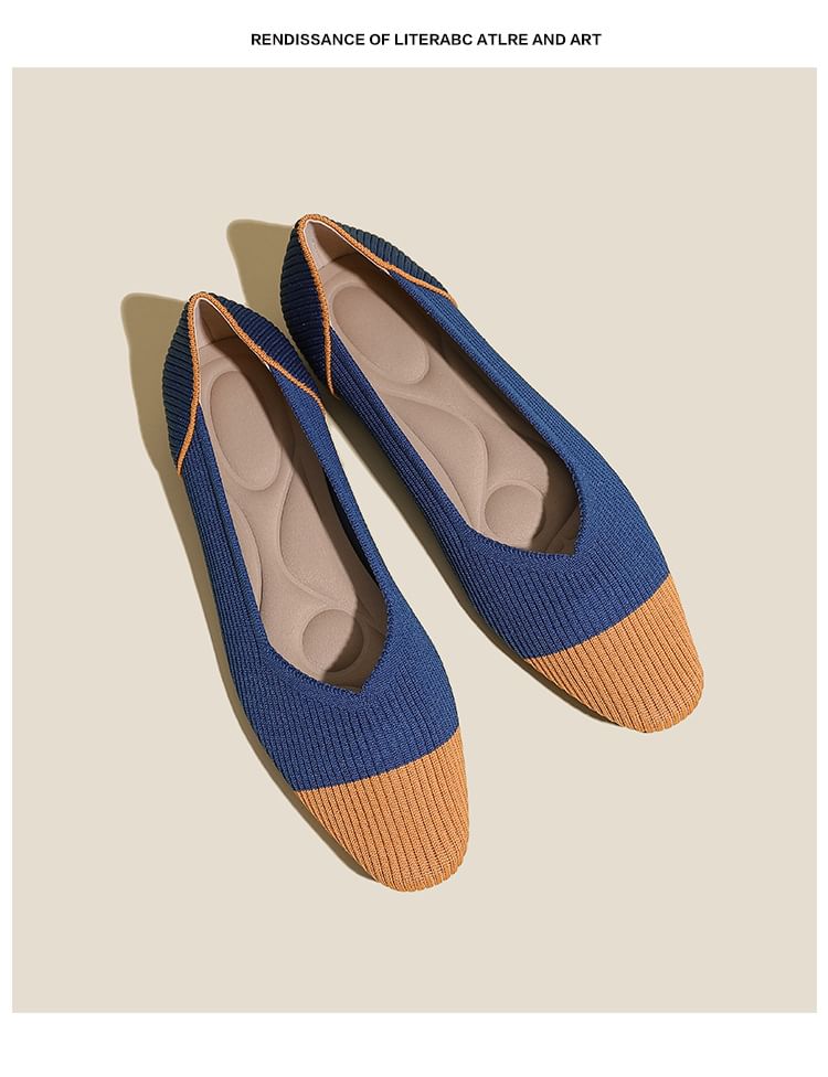 Color Block Fabric Flats SpreePicky