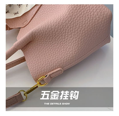 Set: Top Handle Plain Faux Leather Crossbody Bag + Scarf mySite