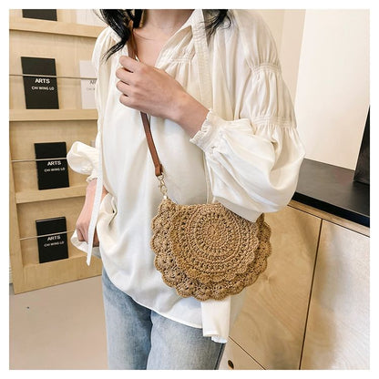 Woven Flap Crossbody Bag mySite