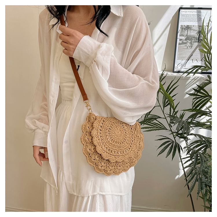 Woven Flap Crossbody Bag mySite