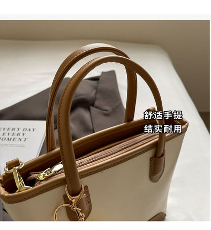 Set: Top Handle Faux Leather Crossbody Bag + Bag Charm mySite