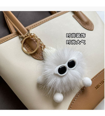 Set: Top Handle Faux Leather Crossbody Bag + Bag Charm mySite