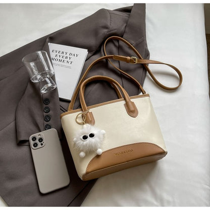 Set: Top Handle Faux Leather Crossbody Bag + Bag Charm mySite