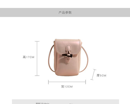 Plain Toggle Faux Leather Mobile Phone Crossbody Bag mySite