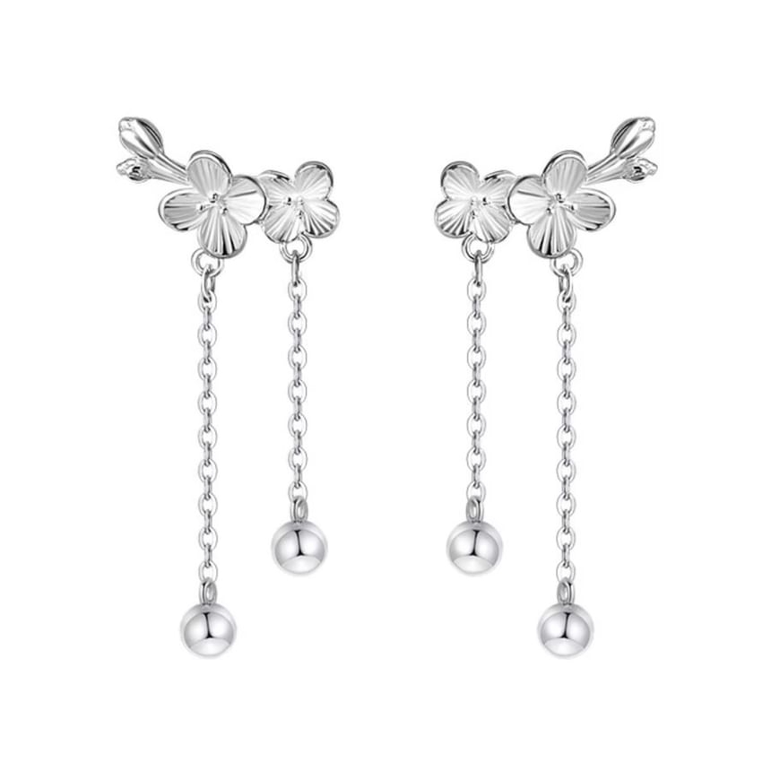 Floral Alloy Asymmetrical Dangle Earring mySite