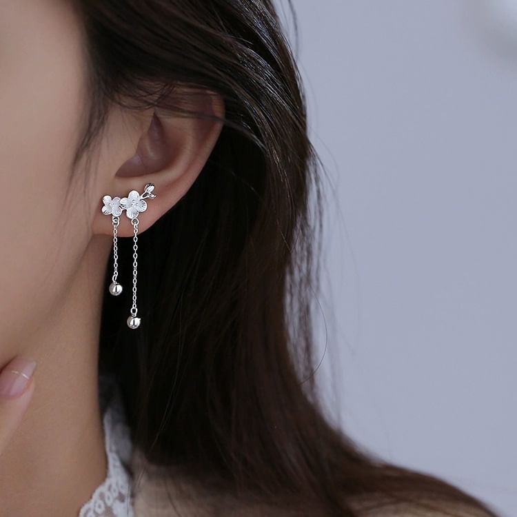 Floral Alloy Asymmetrical Dangle Earring mySite