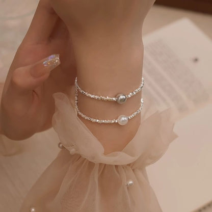 Faux Pearl Alloy Bracelet mySite