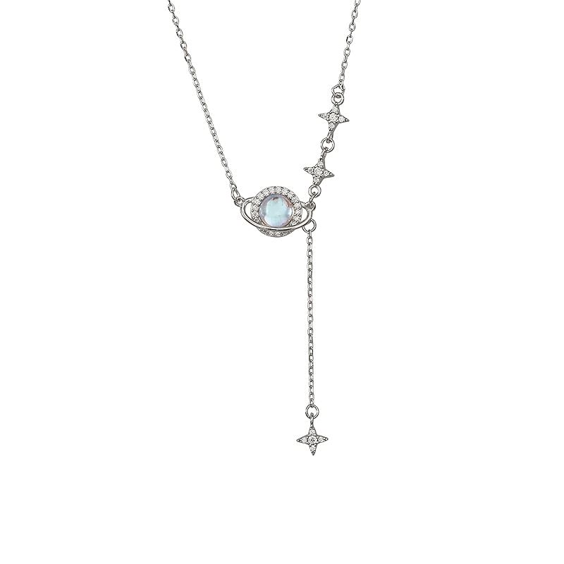 Planet Rhinestone Alloy Lariat Necklace mySite