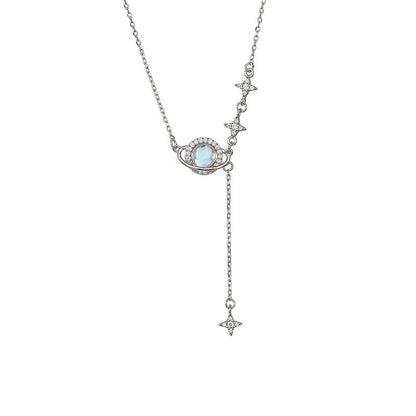 Planet Rhinestone Alloy Lariat Necklace mySite