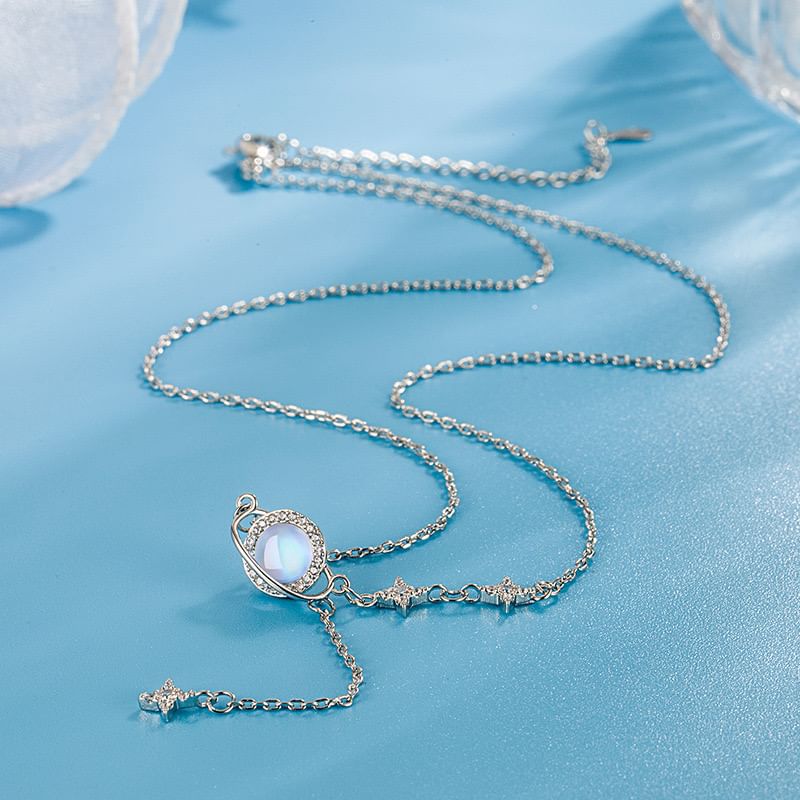 Planet Rhinestone Alloy Lariat Necklace mySite