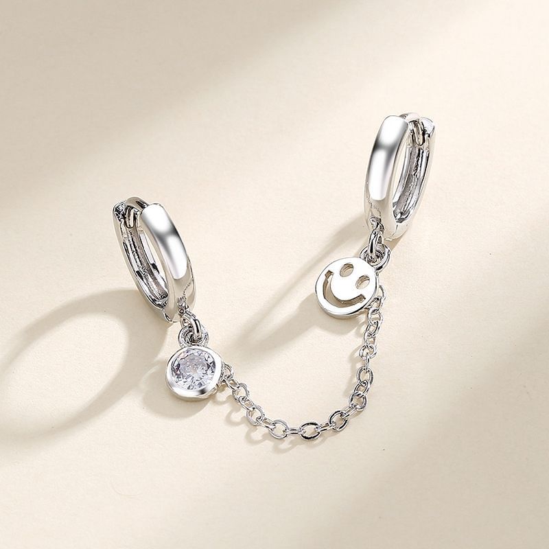 Chained Alloy Huggie Earring (Various Designs) mySite