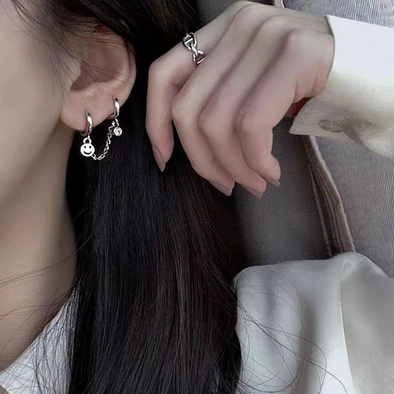 Chained Alloy Huggie Earring (Various Designs) mySite