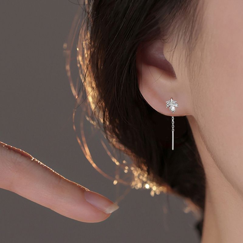 Leaf Alloy Threader Earring mySite