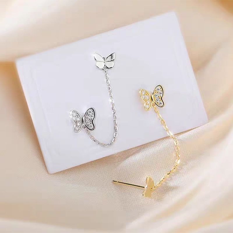 Butterfly Chained Alloy Stud Earring mySite