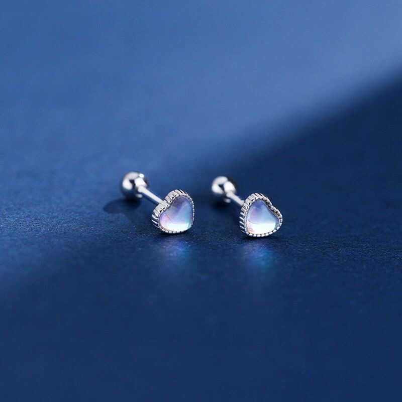 Heart Moonstone Alloy Stud Earring mySite