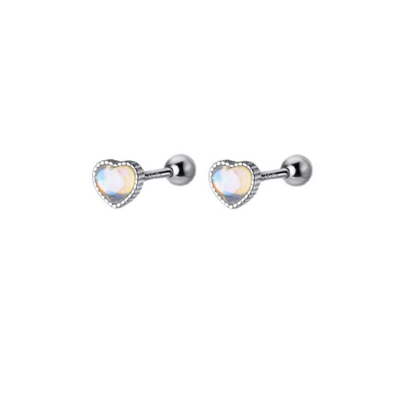 Heart Moonstone Alloy Stud Earring mySite