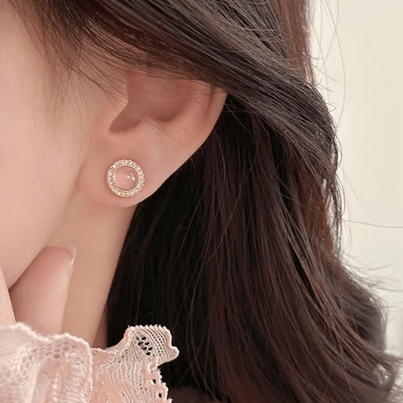 Faux Gemstone Bead Alloy Stud Earring mySite