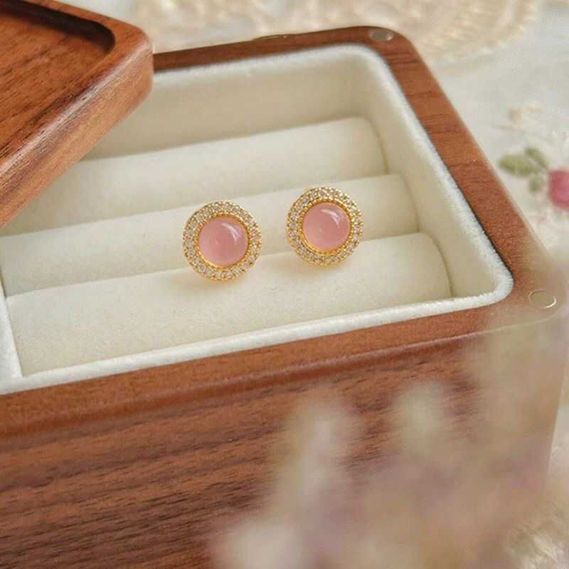 Faux Gemstone Bead Alloy Stud Earring mySite