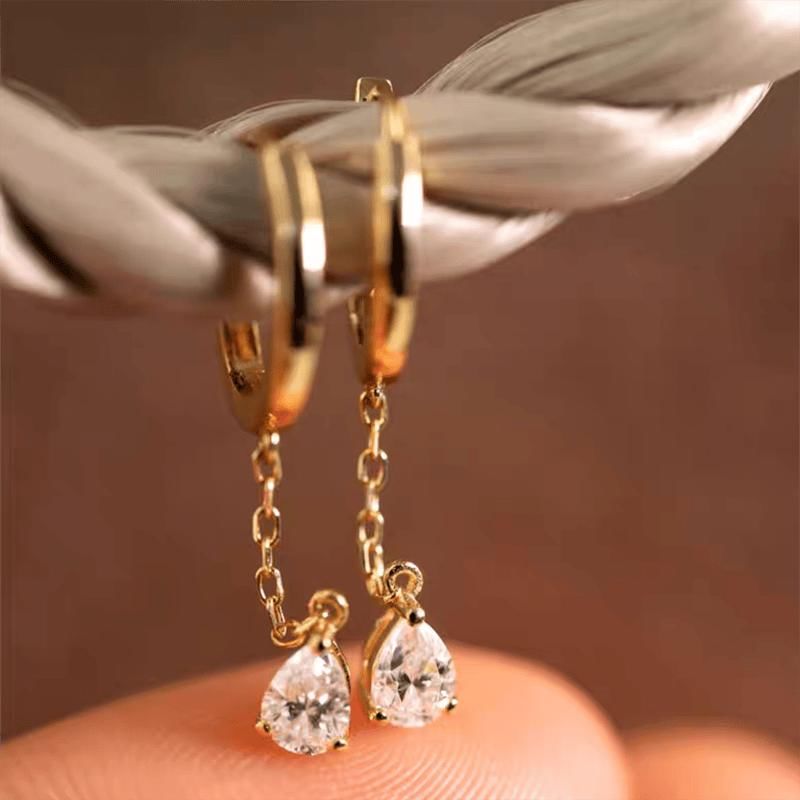 Rhinestone Alloy Dangle Earring mySite