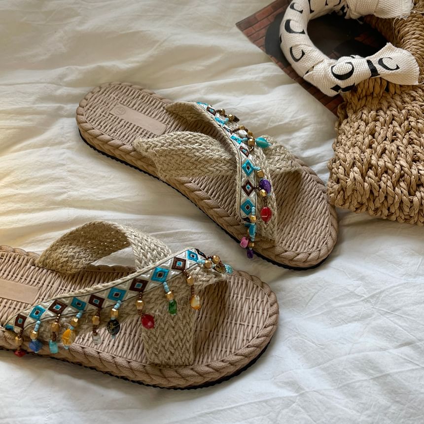 Cross Strap Slide Sandals SpreePicky