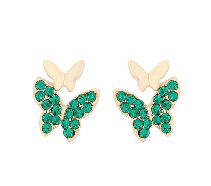 Butterfly Rhinestone Alloy Drop Earring SpreePicky