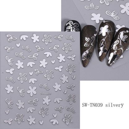 Floral Metallic Nail Art Stickers SpreePicky