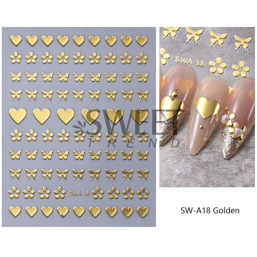 Floral Metallic Nail Art Stickers SpreePicky