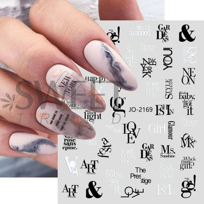 Lettering Nail Art Stickers SpreePicky