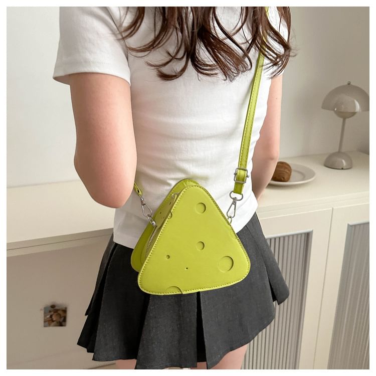 Cheese Faux Leather Crossbody Bag SpreePicky