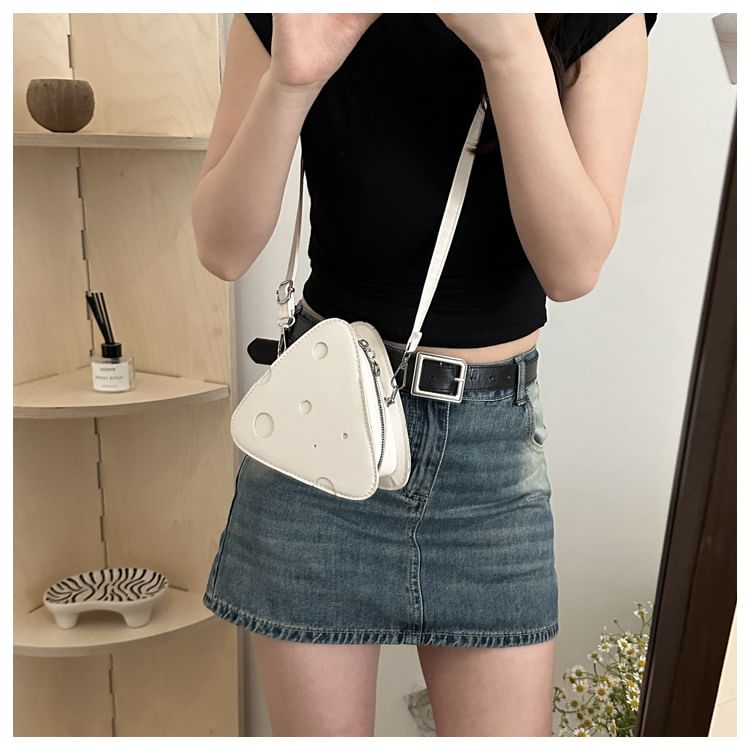 Cheese Faux Leather Crossbody Bag SpreePicky