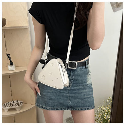 Cheese Faux Leather Crossbody Bag SpreePicky