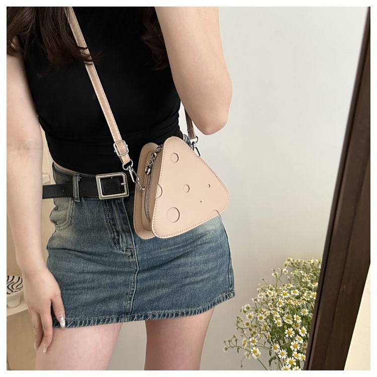 Cheese Faux Leather Crossbody Bag SpreePicky