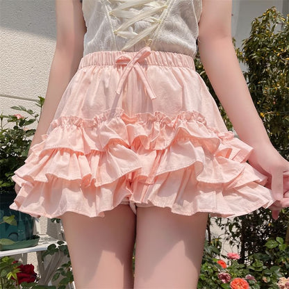 High Waist Plain Ruffle Undershorts SpreePicky