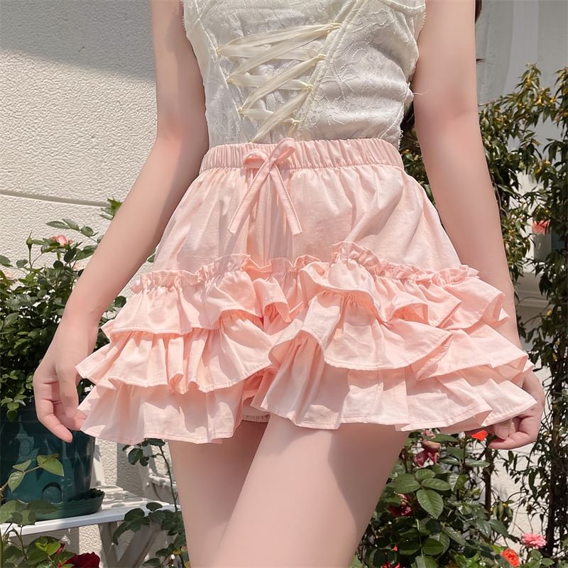 High Waist Plain Ruffle Undershorts SpreePicky