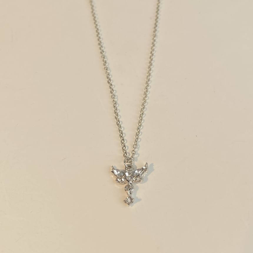 Wing Rhinestone Pendant Necklace mySite