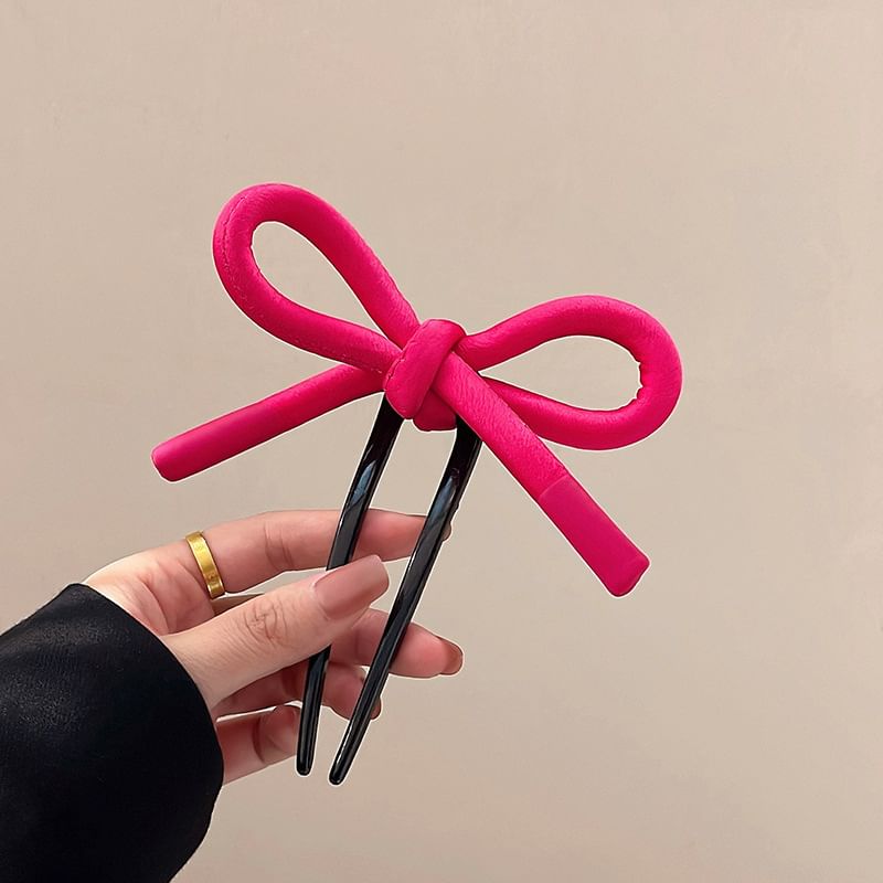 Bow Fabric Hair Stick SpreePicky