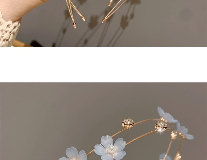 Floral Faux Pearl Layered Alloy Headband SpreePicky