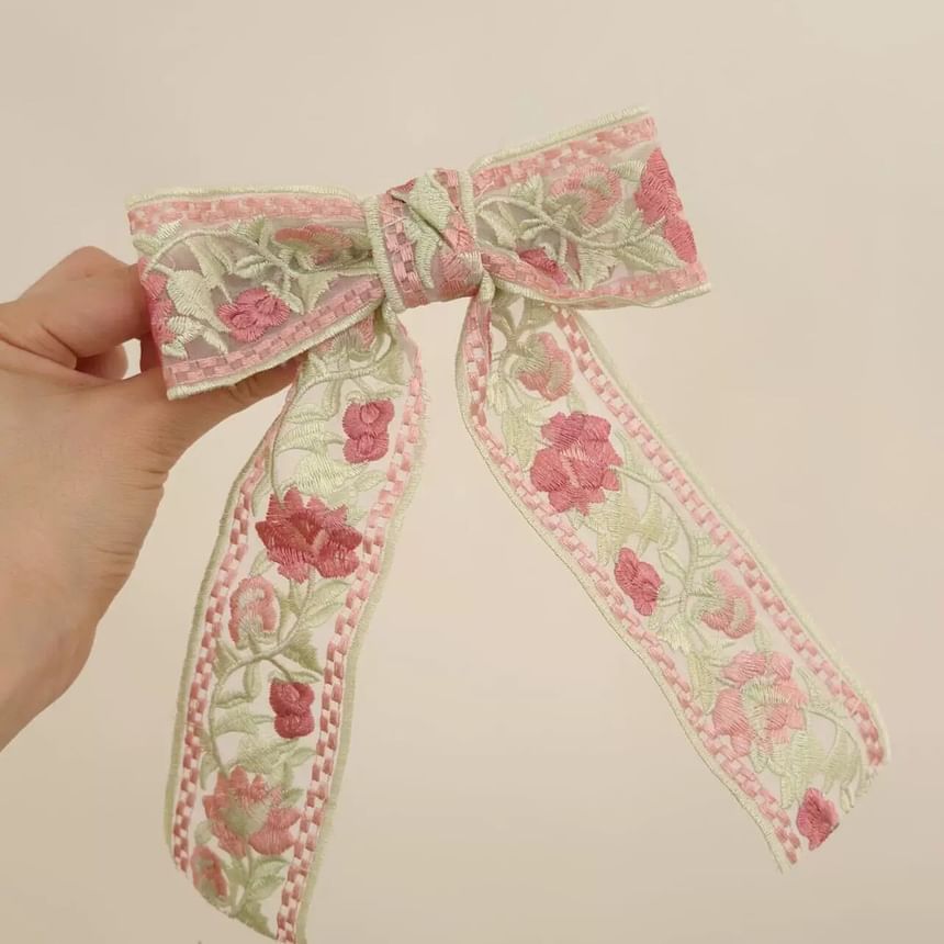 Embroidered Ribbon Hair Clip / Headband (Various Designs) SpreePicky