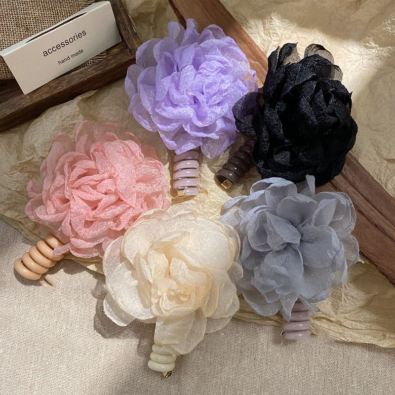 Floral Fabric Coil Hair Tie SpreePicky