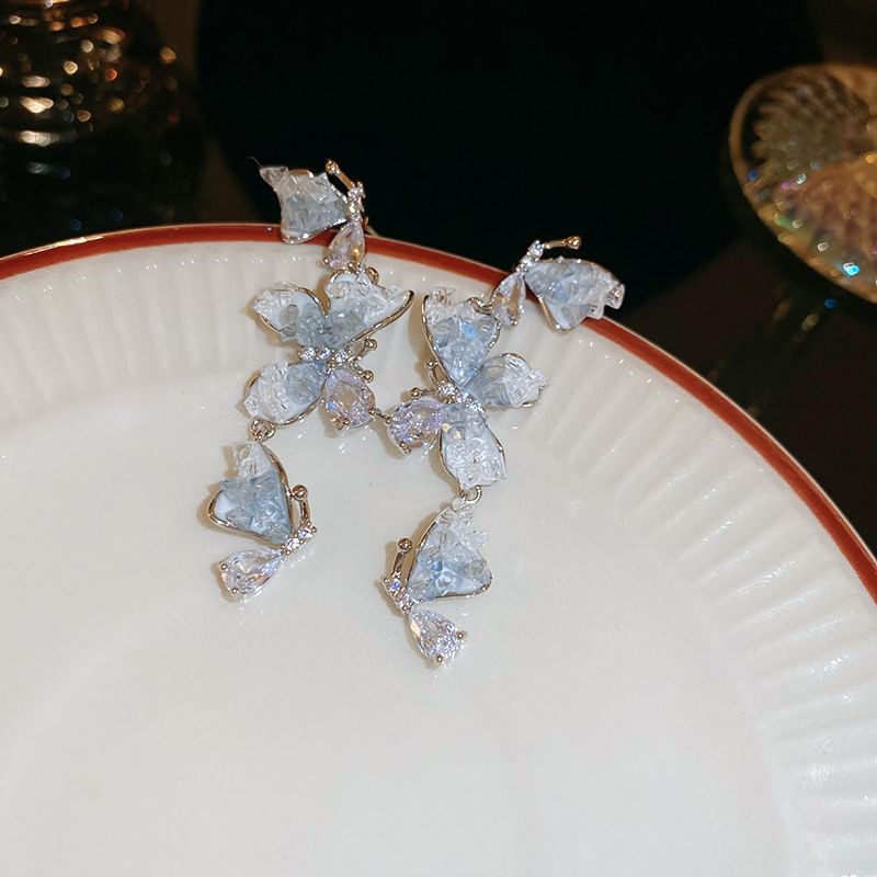 (Various Earring Faux Alloy / Designs) Crystal Pearl Butterfly FashionChic