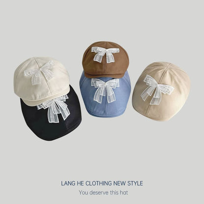 Bow Mesh Flat Cap SpreePicky