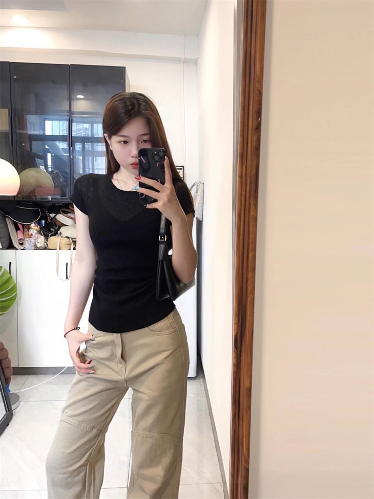 High Waist Plain Flared Cargo Pants (Various Designs) SpreePicky