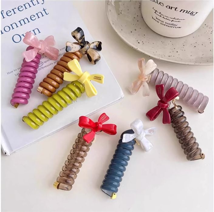 Bow Coil Hair Tie SpreePicky