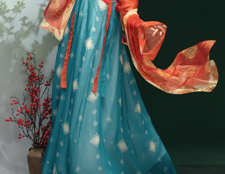 Traditional Chinese Print Costume Set SpreePicky