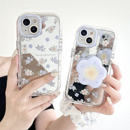 Floral Mirrored Phone Case - iPhone 15 Pro Max / 15 Pro / 15 Plus / 15 / 14 Pro Max / 14 Pro / 14 Plus / 14 / 13 Pro Max / 13 Pro / 13 / 13 mini / 12 Pro Max / 12 Pro / 12 / 12 mini / 11 Pro Max / 11 Pro / 11 SpreePicky