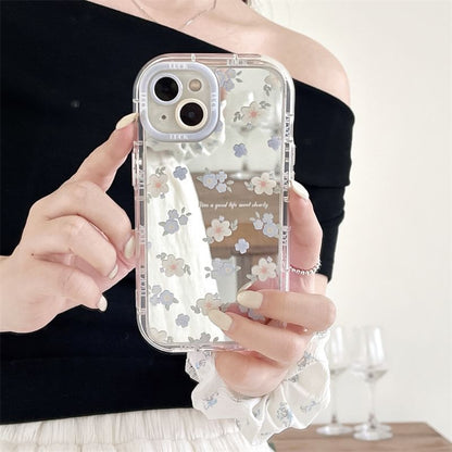 Floral Mirrored Phone Case - iPhone 15 Pro Max / 15 Pro / 15 Plus / 15 / 14 Pro Max / 14 Pro / 14 Plus / 14 / 13 Pro Max / 13 Pro / 13 / 13 mini / 12 Pro Max / 12 Pro / 12 / 12 mini / 11 Pro Max / 11 Pro / 11 SpreePicky