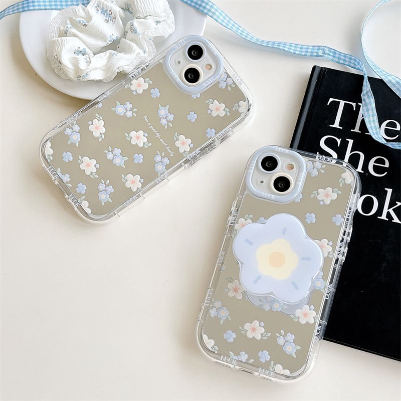 Floral Mirrored Phone Case - iPhone 15 Pro Max / 15 Pro / 15 Plus / 15 / 14 Pro Max / 14 Pro / 14 Plus / 14 / 13 Pro Max / 13 Pro / 13 / 13 mini / 12 Pro Max / 12 Pro / 12 / 12 mini / 11 Pro Max / 11 Pro / 11 SpreePicky