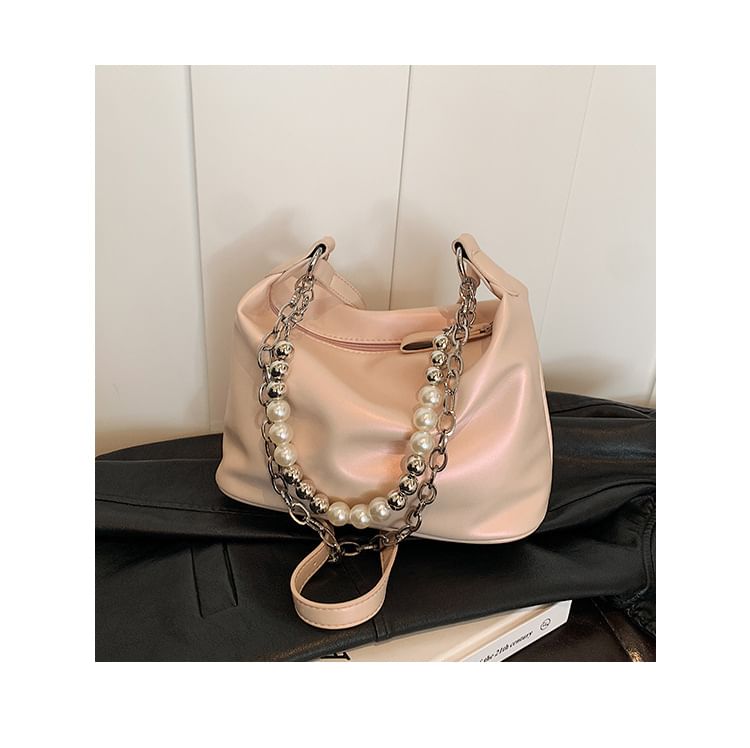 Faux Pearl Strap Chained Crossbody Bag SpreePicky