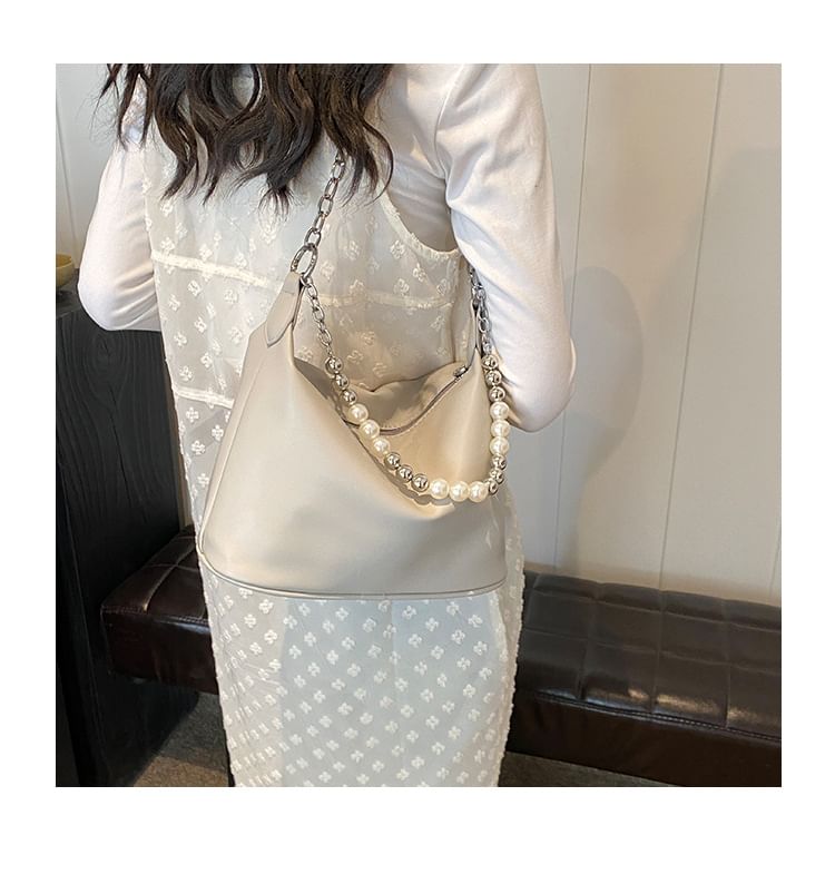 Faux Pearl Strap Chained Crossbody Bag SpreePicky